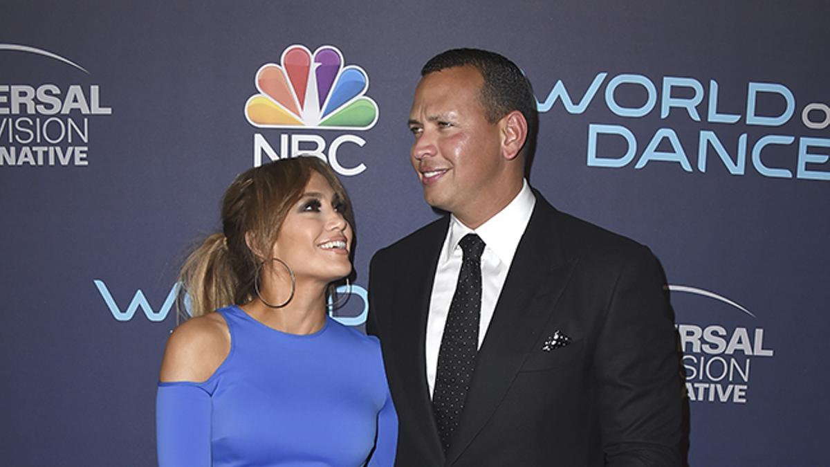 Jennifer Lopez y Alex Rodríguez en un evento de la NBC