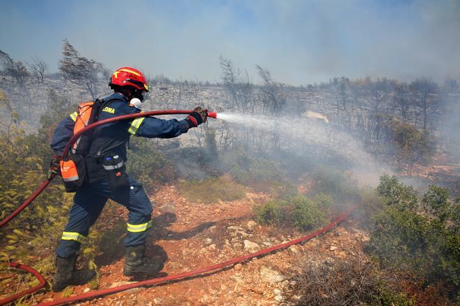 Wildfire in Greeces Attica region