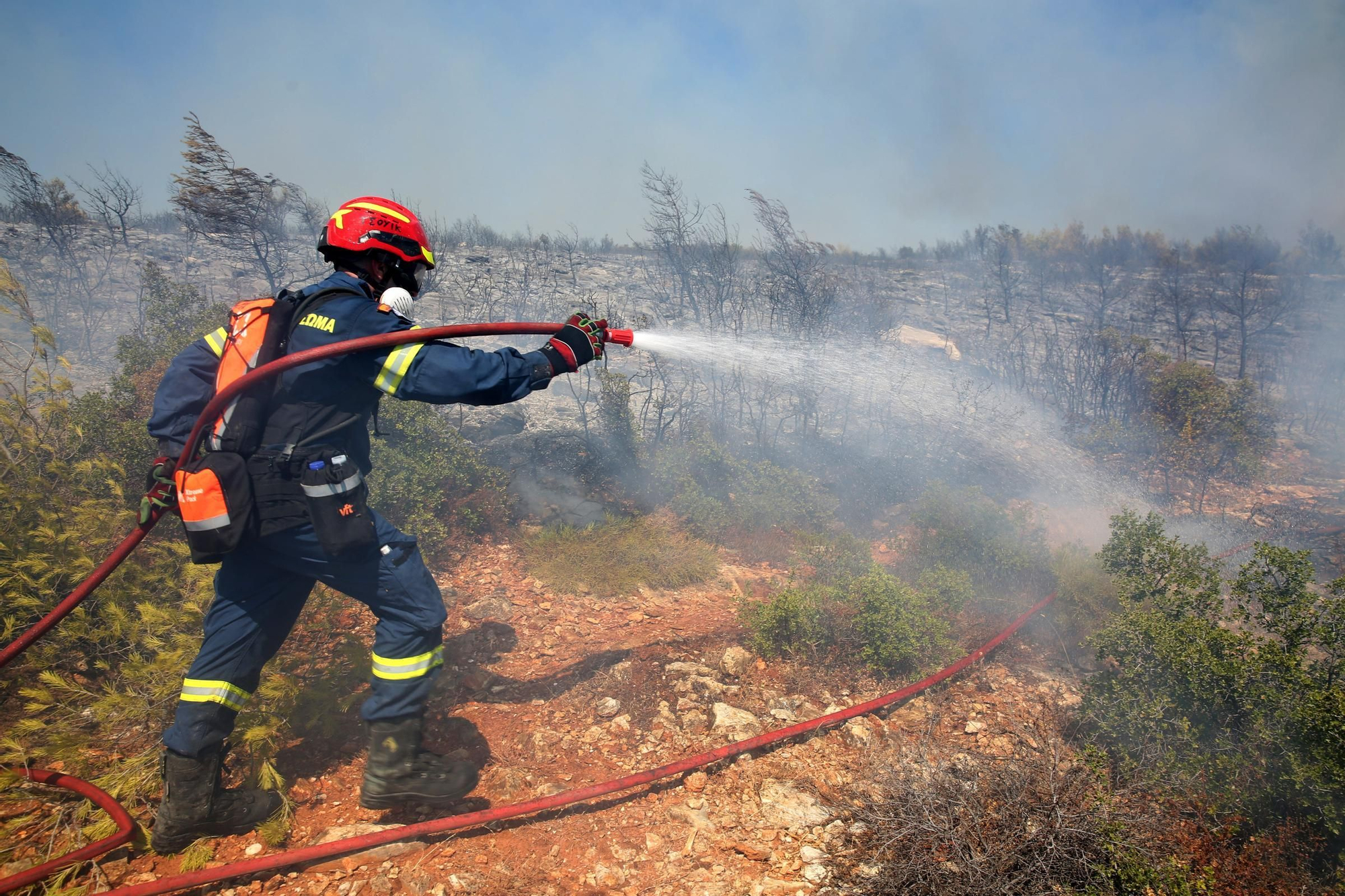 Wildfire in Greece's Attica region