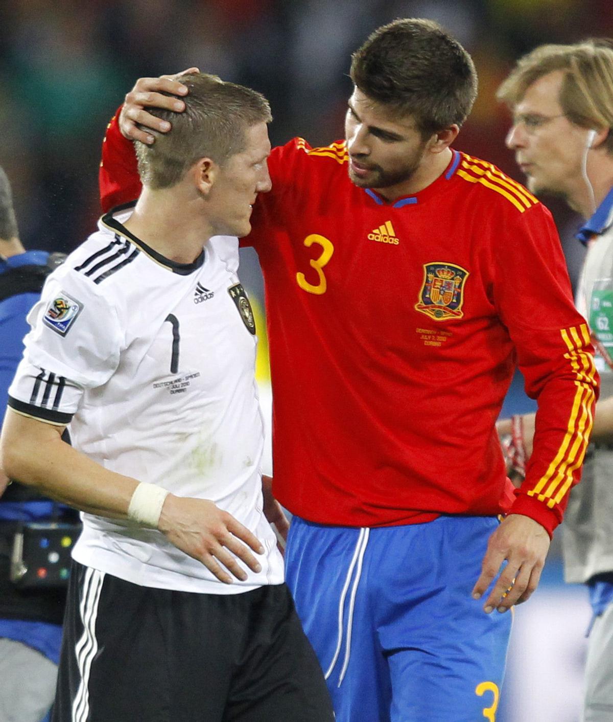 Piqué y Schweinsteiger, en el Mundial de Alemania