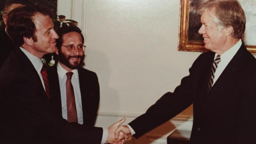 Juan Roldán, Pedro Erquicia y el presidente Jimmy Carter.