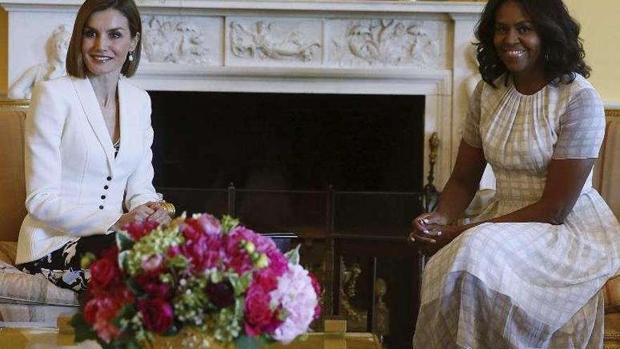 Letizia con Michelle Obama durante una visita a EEUU.