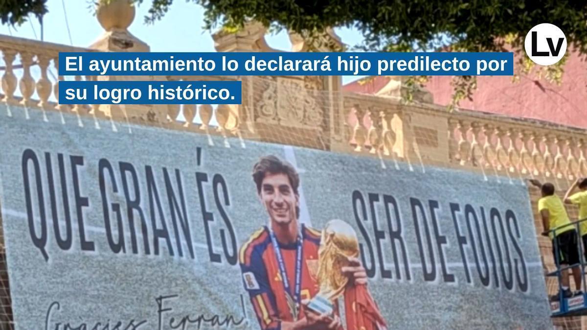 Foios homenajeará a Ferran Torres este viernes por ganar el mundial Foios homenajeará a Ferran Torres este viernes por ganar el mundial