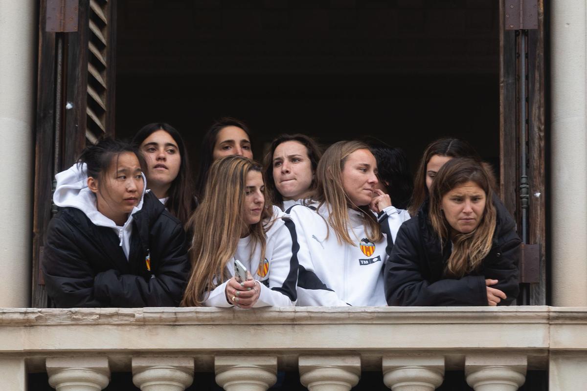 Valencia CF Femenino en la Mascletà