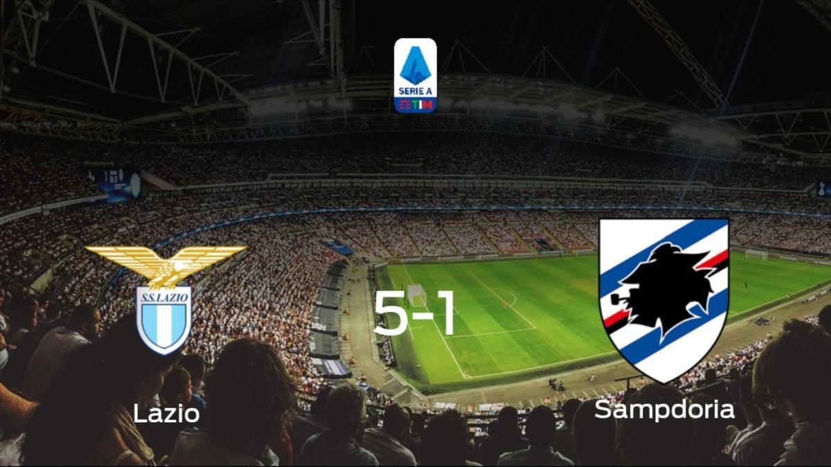 El Lazio se queda con los tres puntos frente a la Sampdoria (5-1)