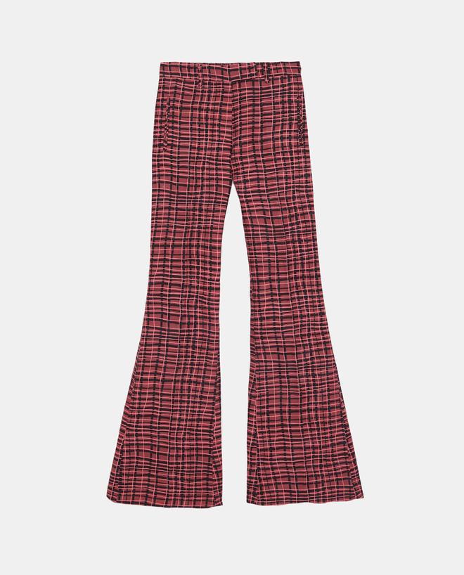 Pantalón de campana a cuadros, de Zara