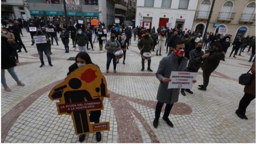 Protesta de la hostelería en Elche pidiendo ayudas hace algunas jornadas