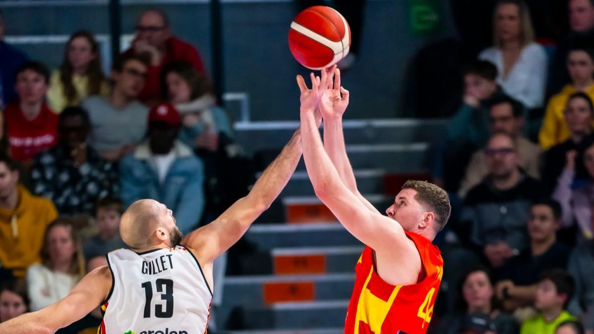 Joel Parra, en el partido de la fase de clasificación jugado en Bélgica
