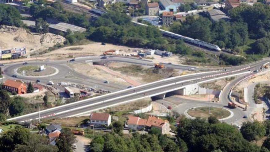 Vista aérea de las obras en el nudo de O Pino // FdV