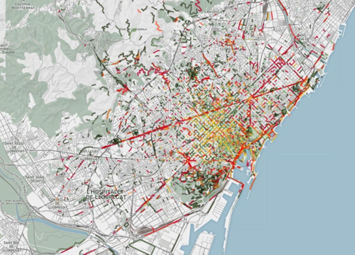 Mapa odorífer de Barcelona.