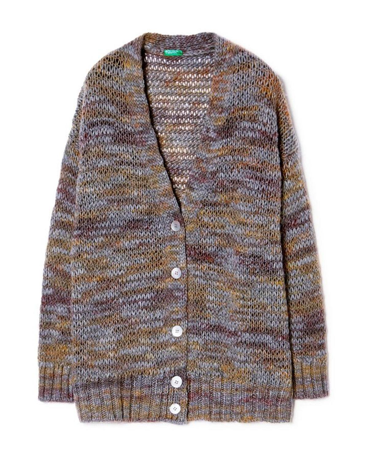 Cárdigan 'oversize' multicolor de Benetton