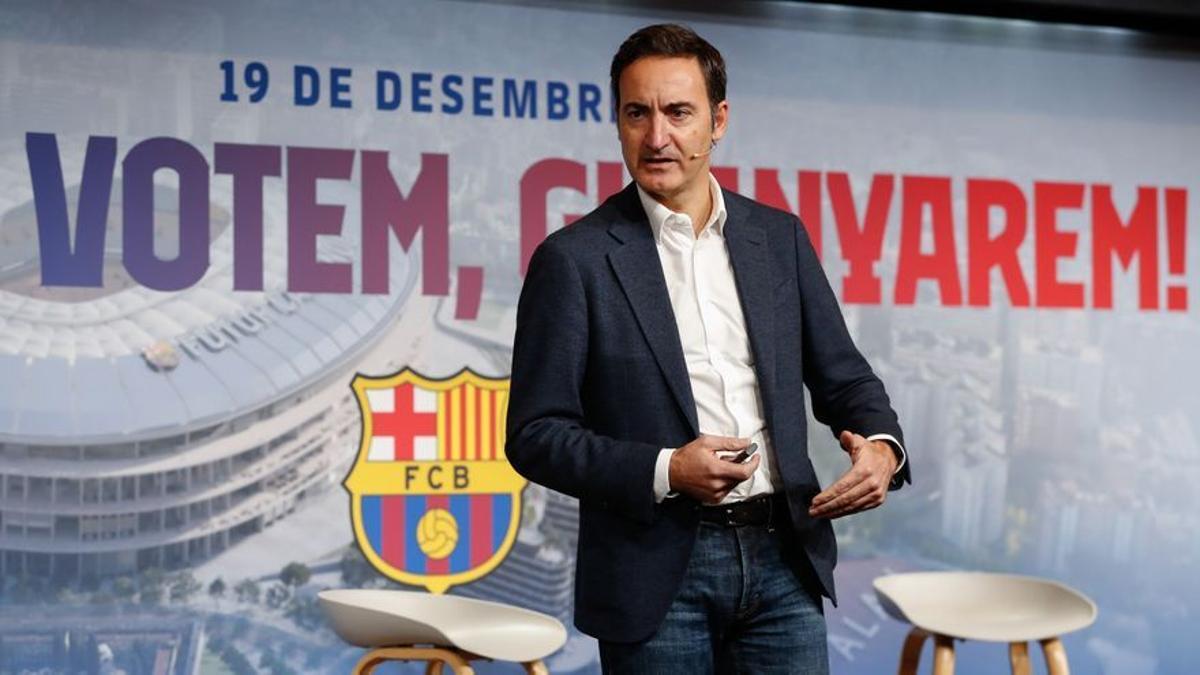 Ferran Reverter habla durante la presentación de la votación telemática del 'Espai Barça'.