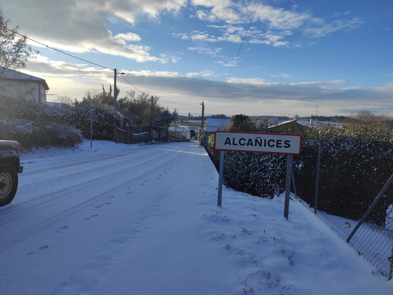 La nieve del temporal Filomena llega a Aliste