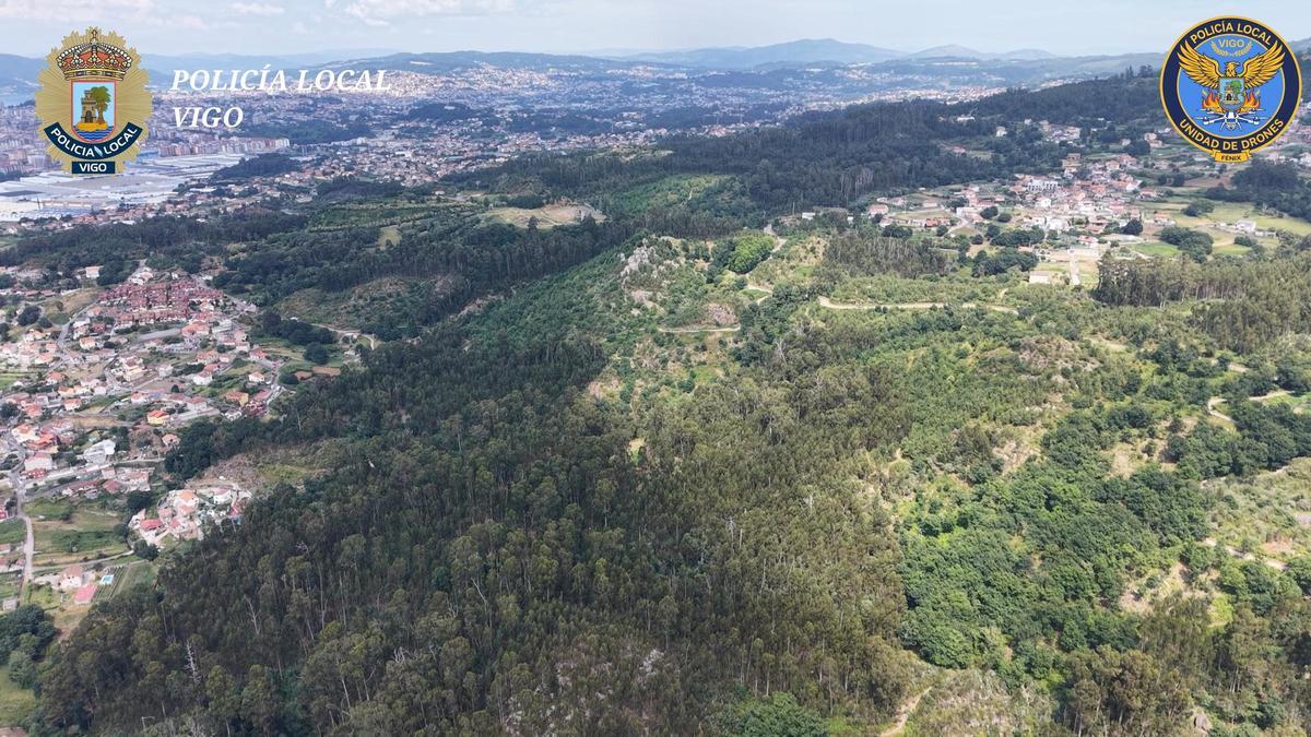 Operativo de vigilancia y prevención de incendios forestales en las principales masas forestales de Vigo.