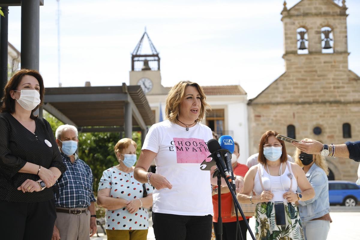 La secretaria general del PSOE-A y candidata a las primarias a la Junta, Susana Díaz, el pasado 25 de mayo en Guarromán (Jaén). 