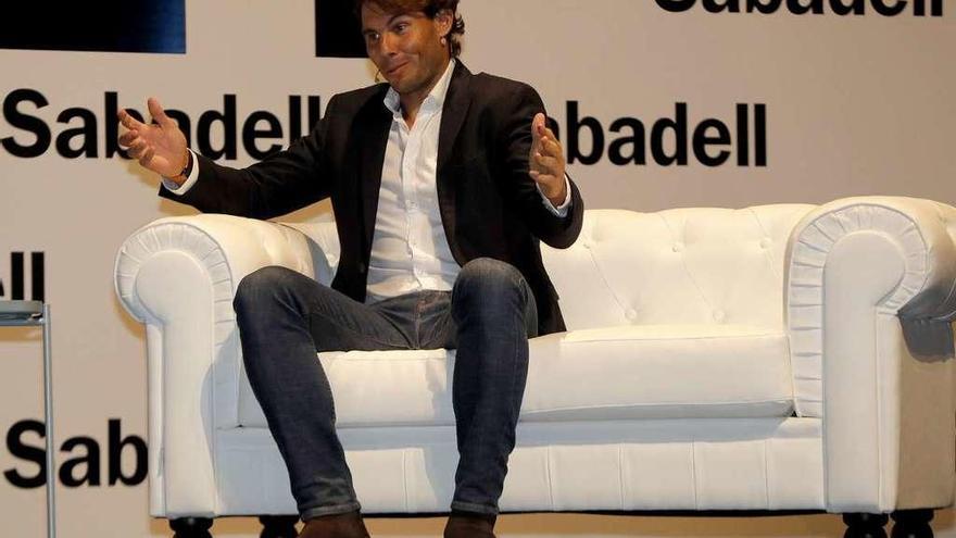 Rafa Nadal, durante la conferencia impartida ayer en Vigo.