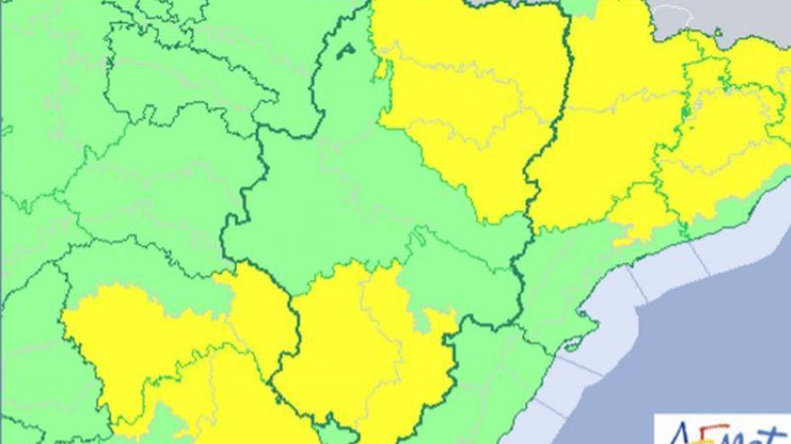 Activada para hoy alertas por lluvias y tormentas en Huesca y sierras de Teruel