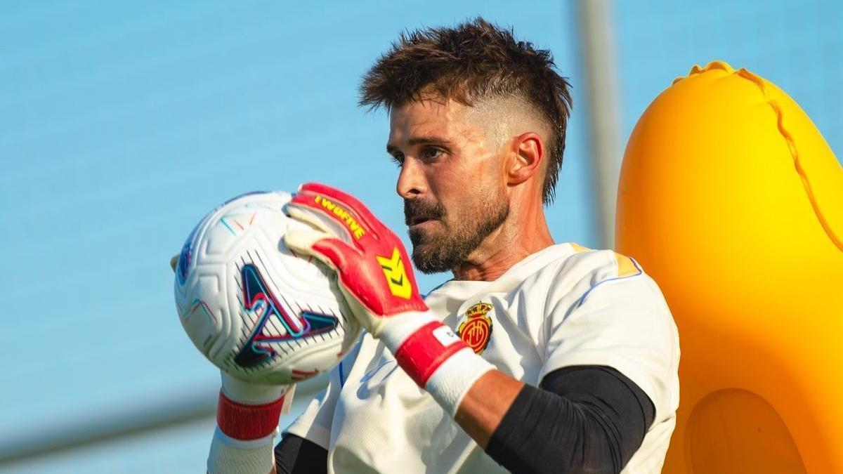 El 'Pichu' Cuéllar, durante un entrenamiento en Son Bibiloni.