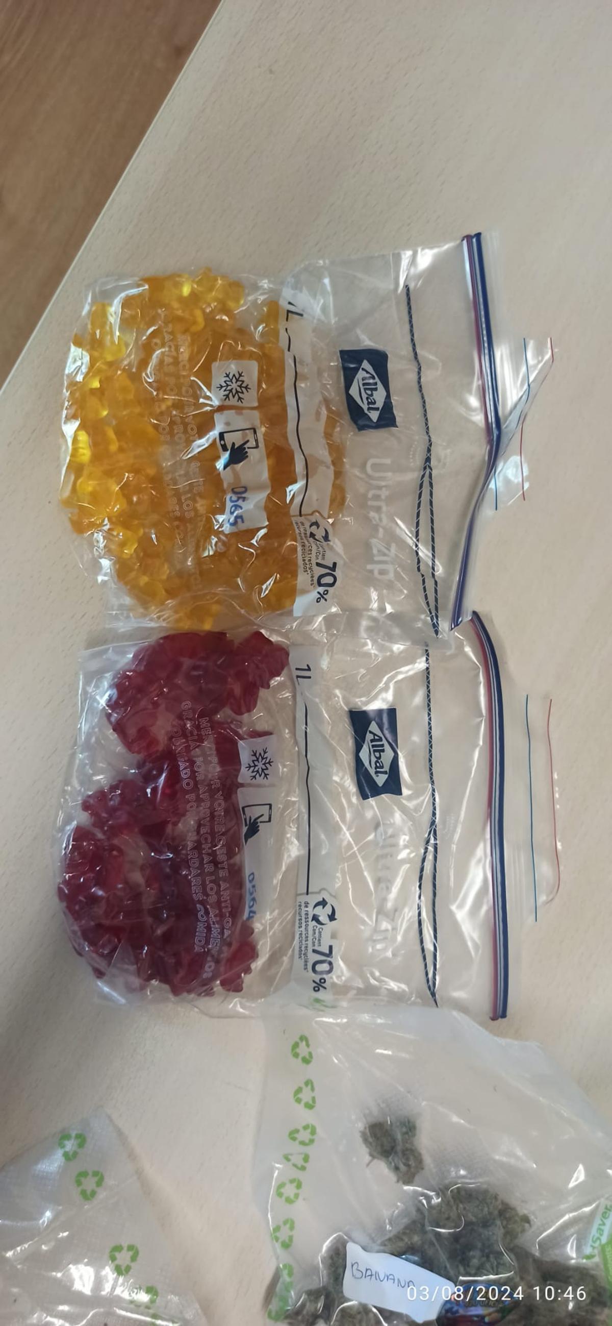 Gominolas de cannabis.