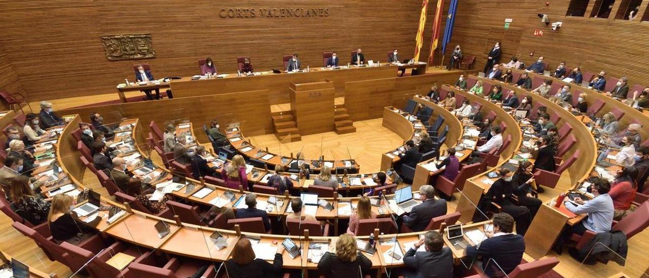 Los grupos parlamentarios participan en una sesión plenaria en las Cortes.