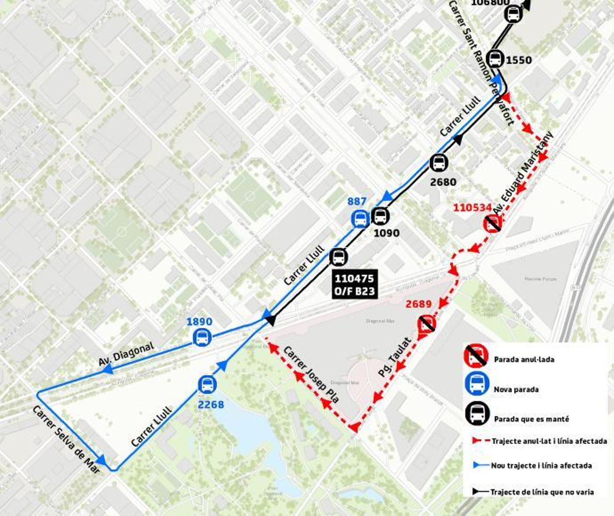 Servicio de autobús modificado por el Cruïlla