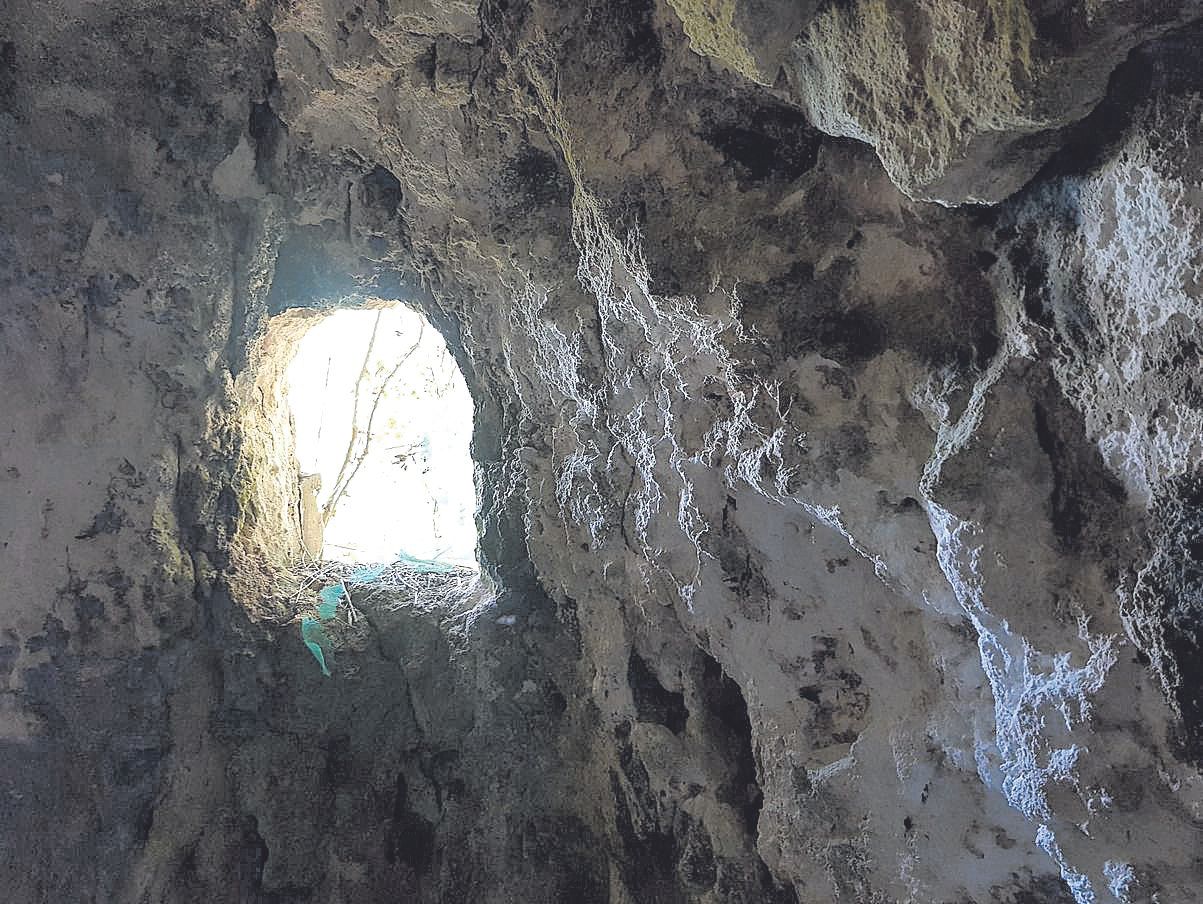 Una de las vistas que regala el interior del un hipogeo del poblado de sa mola d’en Velar.