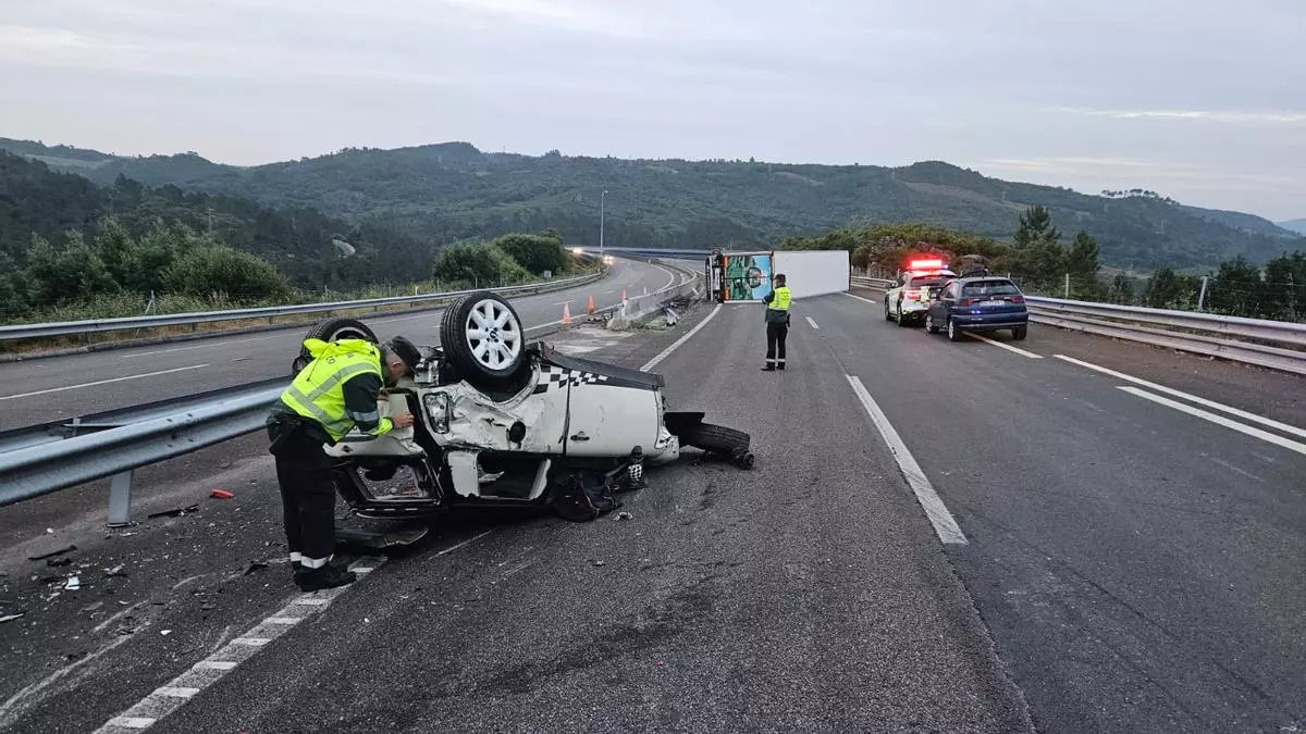 Un herido grave y otro leve en un siniestro que mantuvo casi 8 horas cortada la autovía AG-53