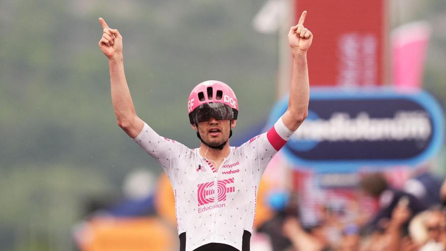 Golpe serio de Del Toro al Giro por culpa de una caída