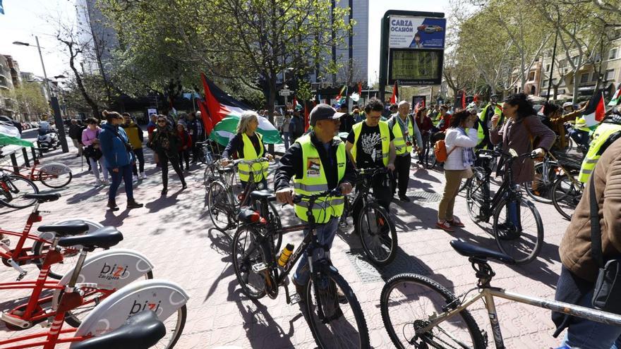 &#039;En Marcha!&#039;: bicicletada en Zaragoza en favor de Palestina