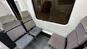 vandalismo en un tren de Rodalies en Santa Margarida i Els Monjos