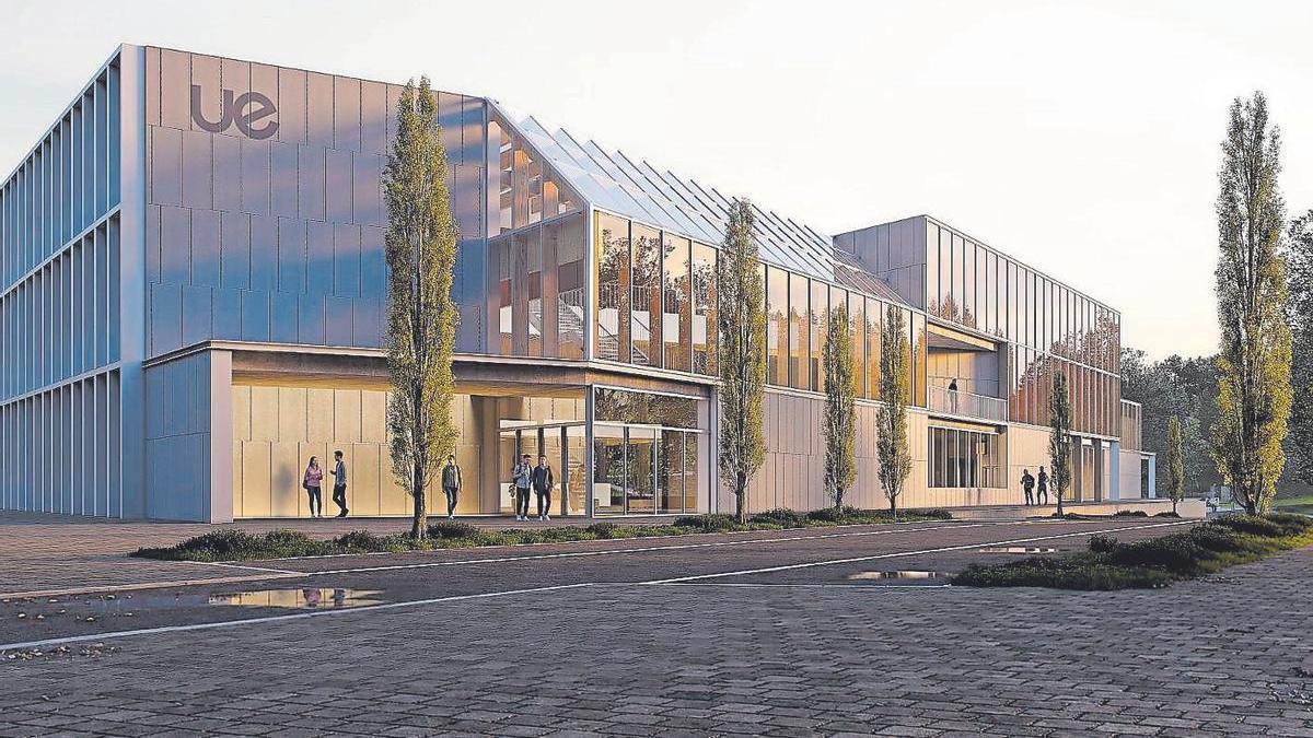 Recreación del proyecto de la Universidad Europea para el campus de La Pecuaria.