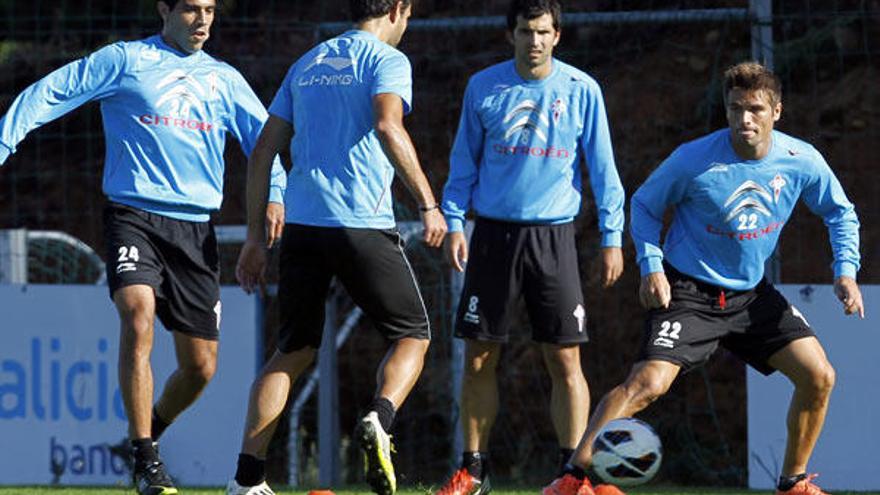 El equipo celeste durante un entrenamiento