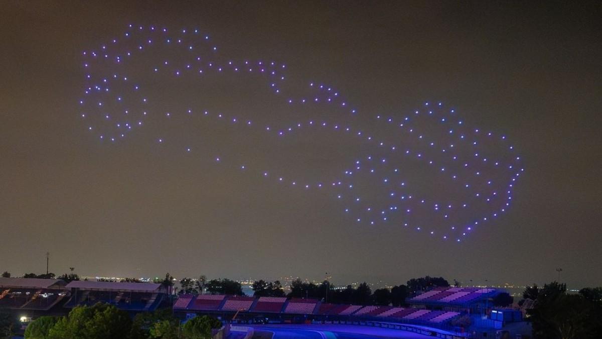 Espectáculo de drones en el Circuit de Barcelona-Catalunya