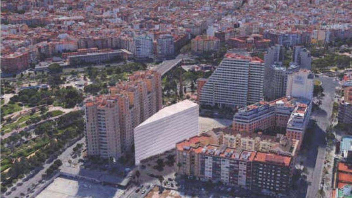 Figuración del edificio que se iba a construir en Penya-roja