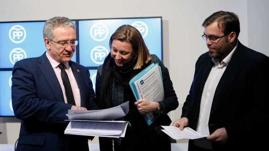 Óscar Regueras, Isabel Blanco y Emilio Cabadas, procuradores del PP por Zamora.