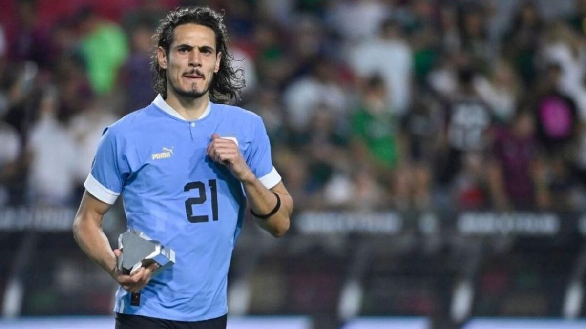 Cavani, con la camiseta de Uruguay