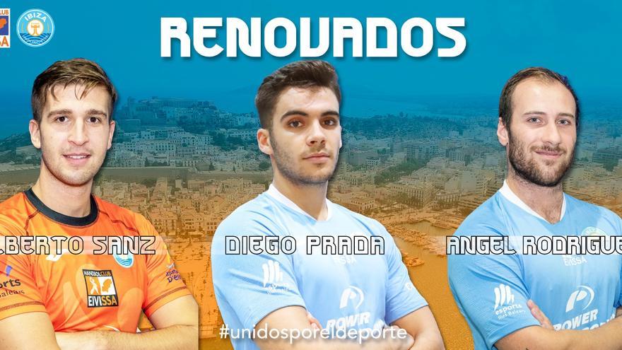 El HC Eivissa anuncia las renovaciones de Alberto Sanz, Diego Prada y Ángel Rodríguez