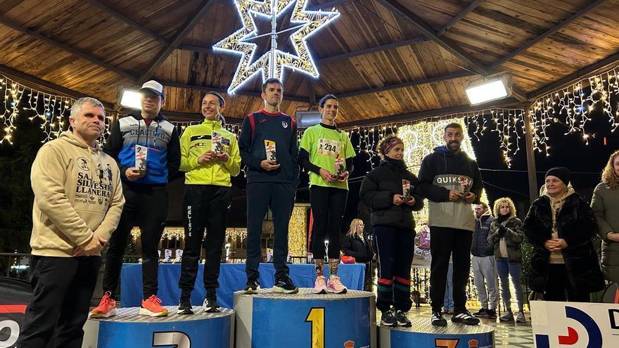 Ainhoa Brea y Cristian Mesa reinan en la San Silvestre más multitudinaria de Llanera, con más de mil corredores