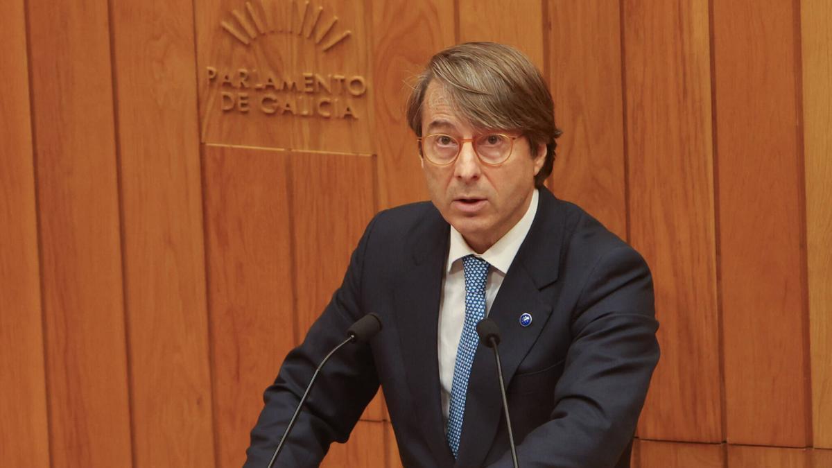 Miguel Corgos, durante una comparencia en el Parlamento de Galicia.