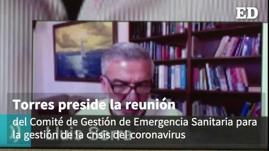 Torres preside la reunión del comité canario contra el coronavirus