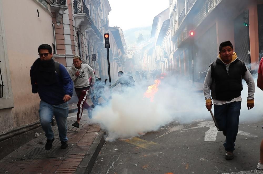 Protestas en Ecuador contra Lenín Moreno.