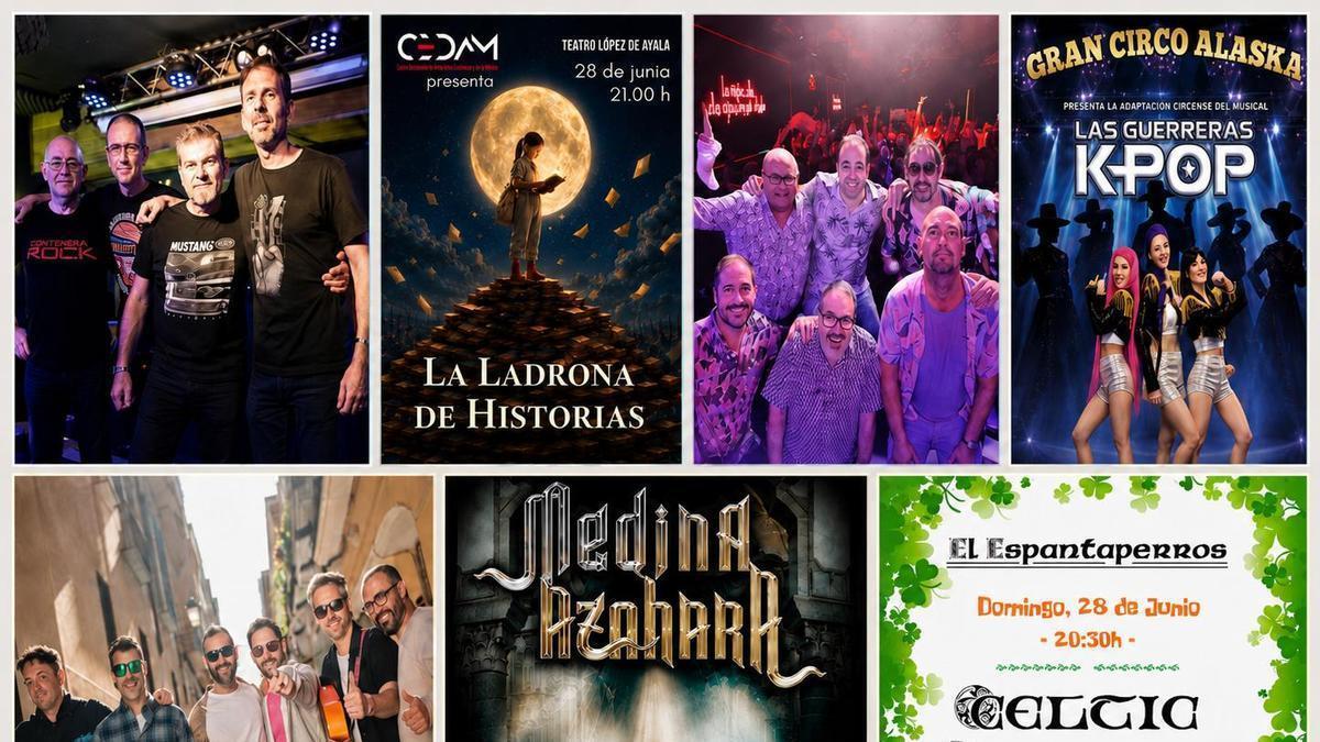 Carteles de las actividades para este fin de semana en Badajoz.
