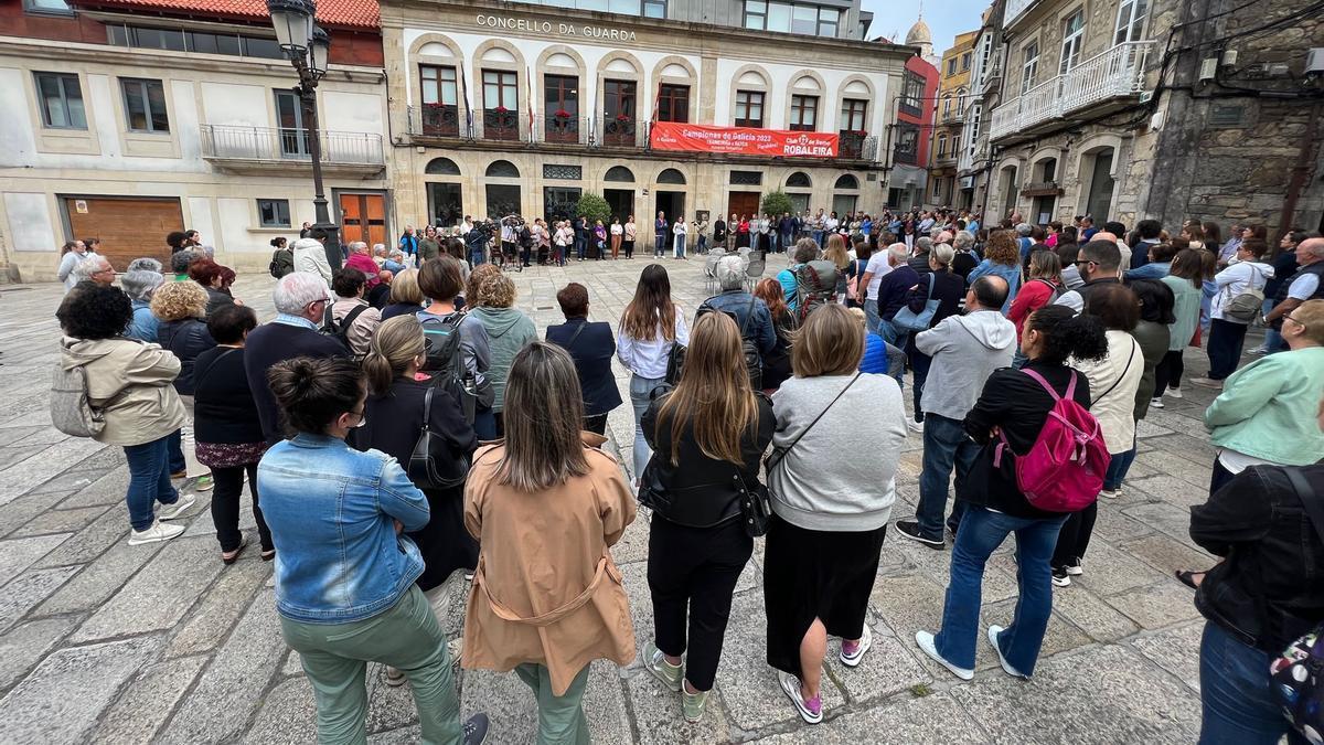 Concentración en A Guarda en repulsa al crimen machista que se cobró la vida de Vanessa.