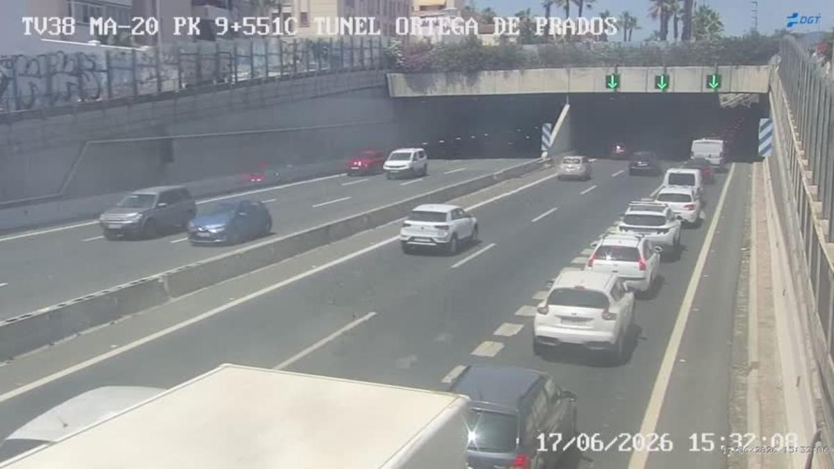 Retención habitual antes del túnel.