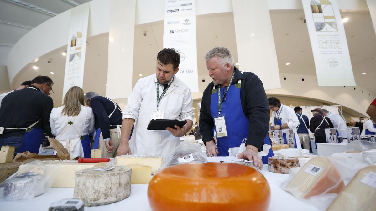 Los jueces prueban los quesos en el World Cheese Festival