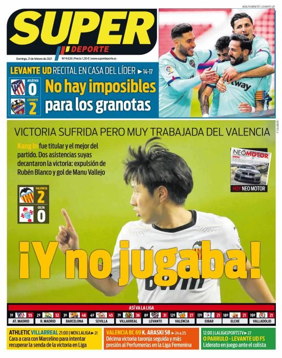 Portada SUPERDEPORTE domingo 21 febrero 2021