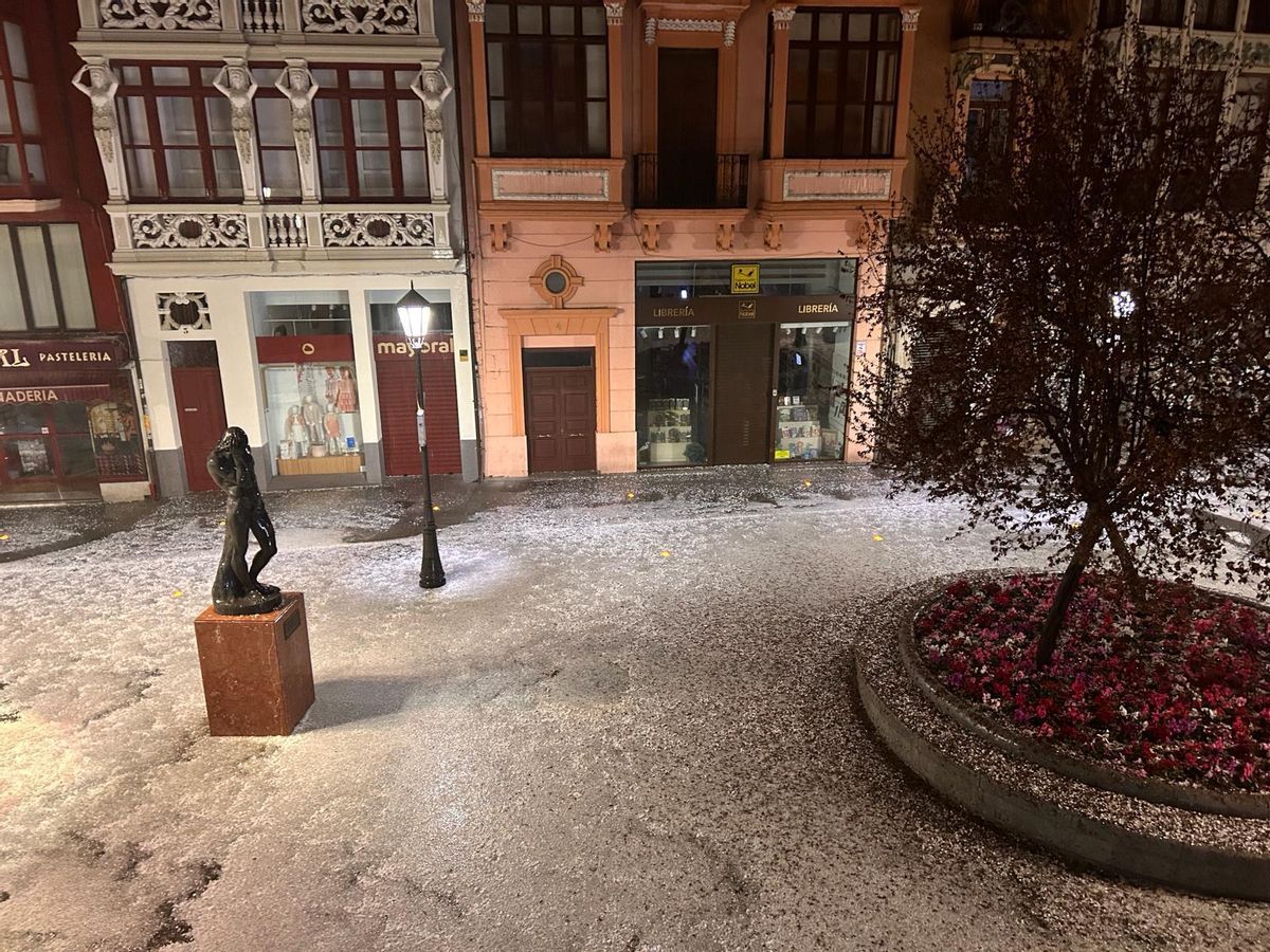 Tormenta de granizo, anoche.