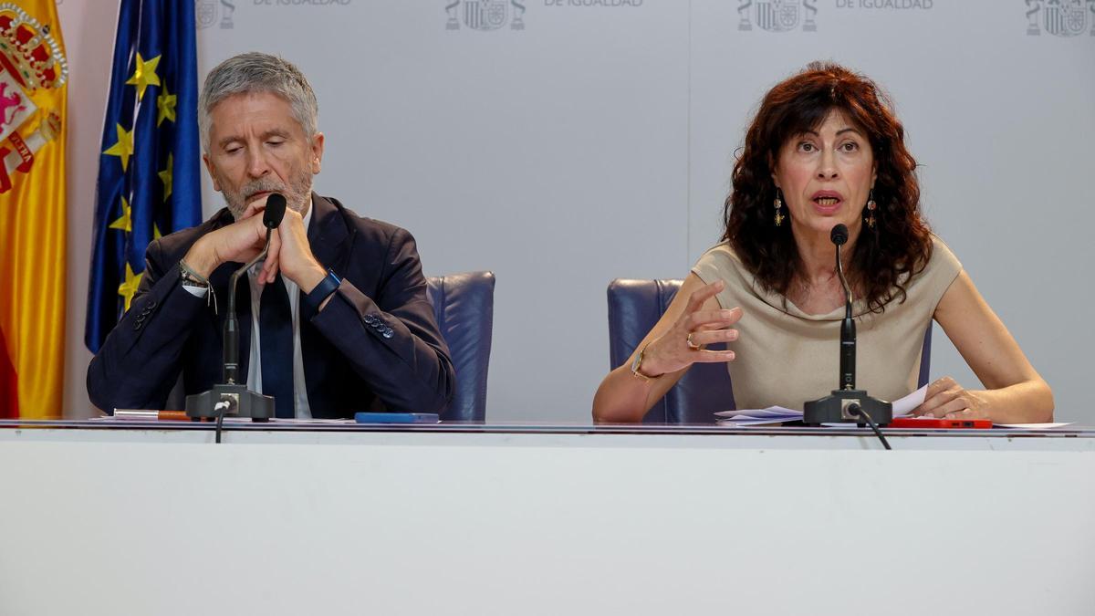 La ministra de Igualdad, Ana Redondo, y el ministro del Interior, Fernando Grande-Marlaska.