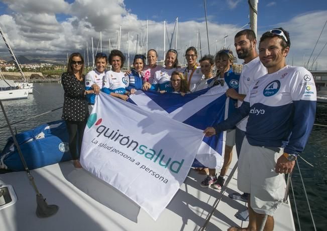 14/11/2016  deporte aventura sanidad  cinco mujeres que han superado el cancer cruzarán el atlántico patrocinadas por  pelayo que han realizado una escala en el muelle de marina de san miguel realizando un entrenamiento en la bahia