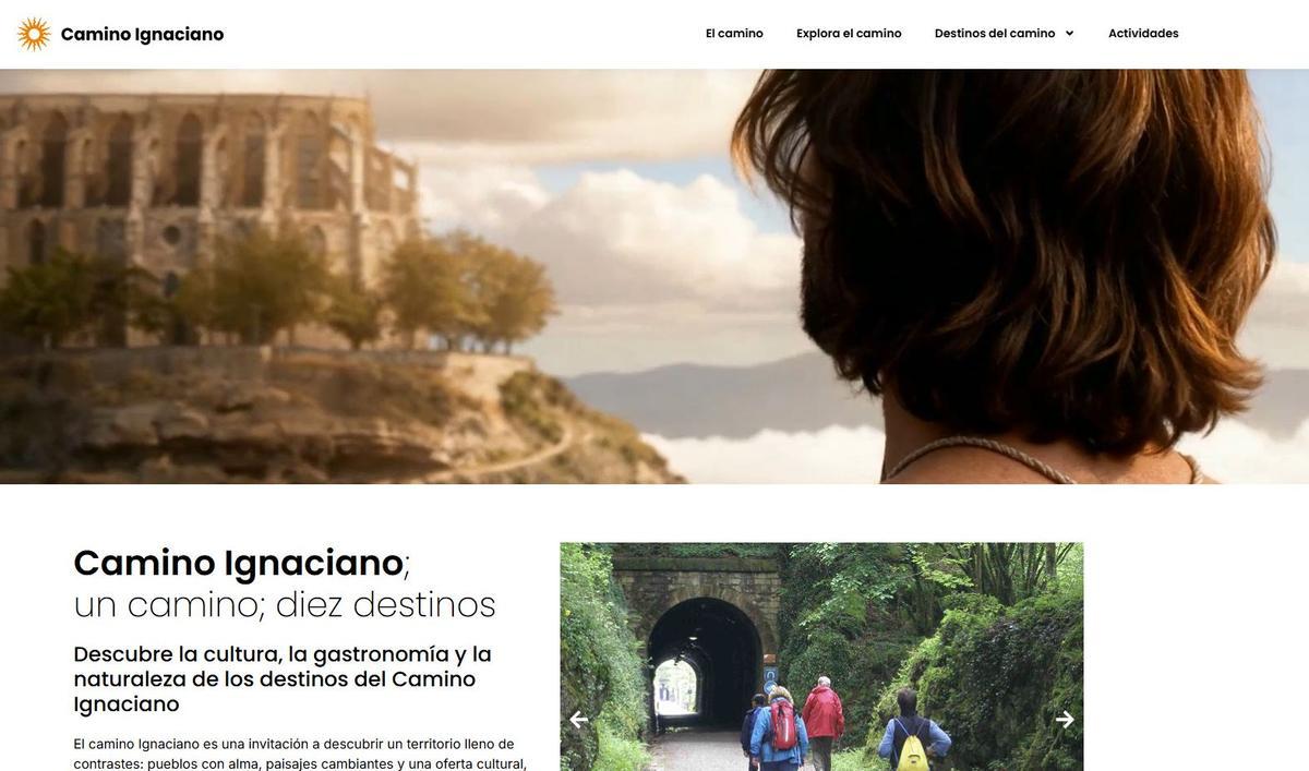 Captura de la web, amb el sant Ignasi i la Seu del 1522 generats amb IA